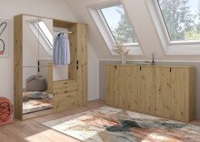 Garderoben-Set >Projekt X< in Artisan Eiche - 91x99x34cm (BxHxT)