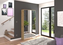 Spiegelschrank >Projekt X< in Artisan Eiche / Spiegelglas - 30x193x34cm (BxHxT)