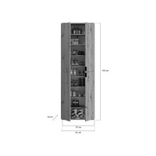 Hochschrank >Projekt X< in Artisan Eiche - 61x193x34cm (BxHxT)