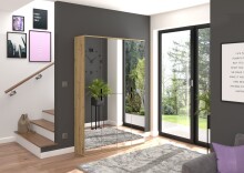Spiegelschrank >Projekt X< in Artisan Eiche / Spiegelglas - 61x193x34cm (BxHxT)
