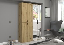 Spiegelschrank >Projekt X< in Artisan Eiche / Spiegelglas - 61x193x34cm (BxHxT)