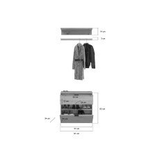 Garderoben-Set >Projekt X< in Weiß / Artisan Eiche - 152x193x34cm (BxHxT)