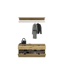 Garderoben-Set >Projekt X< in Weiß / Artisan Eiche - 212x193x34cm (BxHxT)