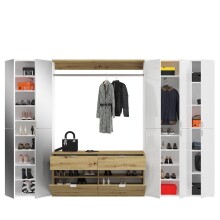 Garderoben-Set >Projekt X< in Weiß / Artisan Eiche - 273x193x34cm (BxHxT)