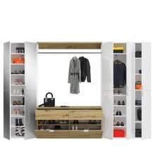 Garderoben-Set >Projekt X< in Weiß / Artisan Eiche - 273x193x34cm (BxHxT)