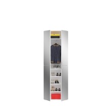Garderoben-Set >Projekt X< in Weiß / Artisan Eiche - 213x193x34cm (BxHxT)
