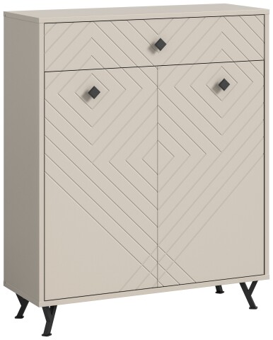 Schuhkommode >Notes< in Sandbeige Matt - 80x100x35cm (BxHxT)