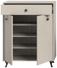 Schuhkommode >Notes< in Sandbeige Matt - 80x100x35cm (BxHxT)