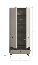 Garderobenschrank >Notes< in Sandbeige Matt - 80x190x35cm (BxHxT)