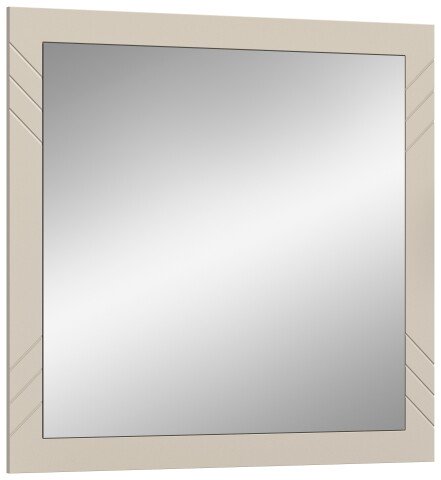 Spiegel >Notes< in Sandbeige Matt / Spiegel - 80x80x2cm (BxHxT)