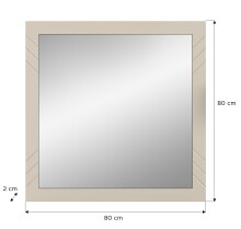 Spiegel >Notes< in Sandbeige Matt / Spiegel - 80x80x2cm (BxHxT)