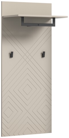 Garderobenpaneel >Notes< in Sandbeige Matt - 60x140x35cm (BxHxT)