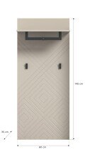 Garderobenpaneel >Notes< in Sandbeige Matt - 60x140x35cm (BxHxT)