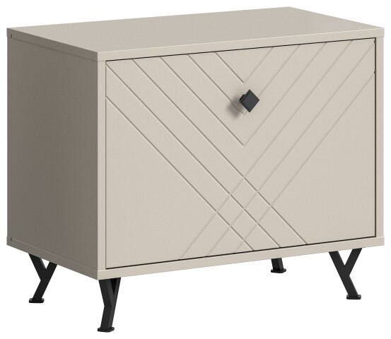 Sitzbank >Notes< in Sandbeige Matt - 60x50x35cm (BxHxT)