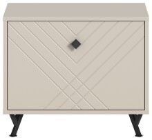 Sitzbank >Notes< in Sandbeige Matt - 60x50x35cm (BxHxT)