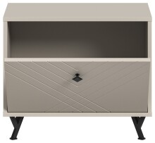 Sitzbank >Notes< in Sandbeige Matt - 60x50x35cm (BxHxT)