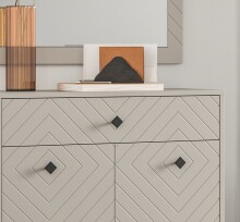 Sitzbank >Notes< in Sandbeige Matt - 60x50x35cm (BxHxT)