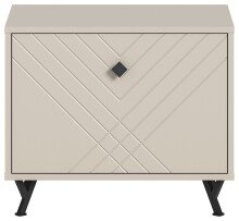 Sitzbank >Notes< in Sandbeige Matt - 60x50x35cm (BxHxT)