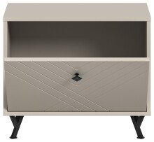 Sitzbank >Notes< in Sandbeige Matt - 60x50x35cm (BxHxT)