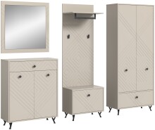 Garderoben-Set >Notes< in Sandbeige Matt -...