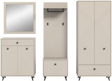 Garderoben-Set >Notes< in Sandbeige Matt - 250x190x35cm (BxHxT)