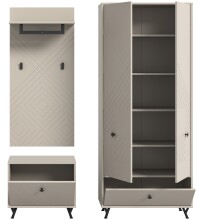Garderoben-Set >Notes< in Sandbeige Matt - 195x190x35cm (BxHxT)