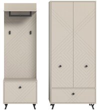 Garderoben-Set >Notes< in Sandbeige Matt - 195x190x35cm (BxHxT)