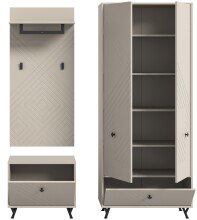 Garderoben-Set >Notes< in Sandbeige Matt - 195x190x35cm (BxHxT)