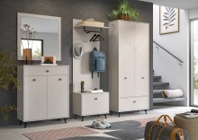 Garderoben-Set >Notes< in Sandbeige Matt - 195x190x35cm (BxHxT)
