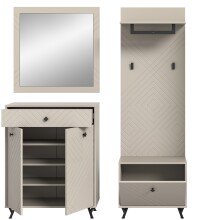 Garderoben-Set >Notes< in Sandbeige Matt - 195x190x35cm (BxHxT)