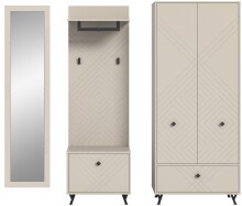 Garderoben-Set >Notes< in Sandbeige Matt - 215x190x35cm (BxHxT)
