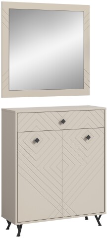 Garderoben-Set >Notes< in Sandbeige Matt - 80x190x35cm (BxHxT)