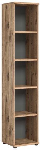 Regal >Mason< in Nox Oak / Basalt Grau - 40x199x37cm (BxHxT)