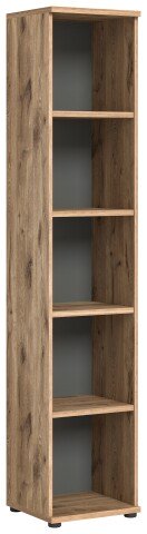 Regal >Mason< in Nox Oak / Basalt Grau - 40x199x37cm (BxHxT)