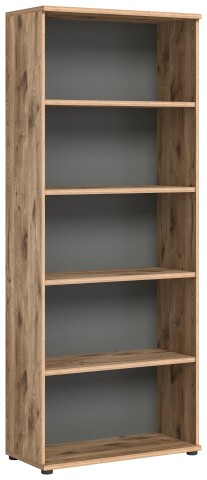 Regal >Mason< in Nox Oak / Basalt Grau - 80x199x37cm (BxHxT)
