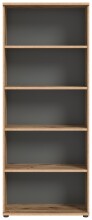 Regal >Mason< in Nox Oak / Basalt Grau - 80x199x37cm (BxHxT)