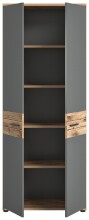 Aktenschrank >Mason< in Nox Oak / Basalt Grau - 80x199x37cm (BxHxT)