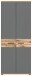 Aktenschrank >Mason< in Nox Oak / Basalt Grau - 80x199x37cm (BxHxT)