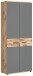 Aktenschrank >Mason< in Nox Oak / Basalt Grau - 80x199x37cm (BxHxT)