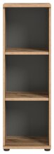 Regal >Mason< in Nox Oak / Basalt Grau - 40x122x37cm (BxHxT)