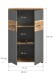 Aktenschrank >Mason< in Nox Oak / Basalt Grau - 80x122x37cm (BxHxT)