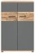 Aktenschrank >Mason< in Nox Oak / Basalt Grau - 80x122x37cm (BxHxT)
