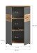 Aktenschrank >Mason< in Nox Oak / Basalt Grau - 80x122x37cm (BxHxT)