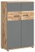 Aktenschrank >Mason< in Nox Oak / Basalt Grau - 80x122x37cm (BxHxT)