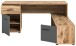 Eckschreibtisch >Mason< in Nox Oak / Basalt Grau - 170x76x151cm (BxHxT)