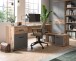 Eckschreibtisch >Mason< in Nox Oak / Basalt Grau - 170x76x151cm (BxHxT)