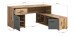 Eckschreibtisch >Mason< in Nox Oak / Basalt Grau - 170x76x151cm (BxHxT)