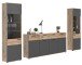 Wohnwand >Mason< in Nox Oak / Basalt Grau - 344x200x40cm (BxHxT)