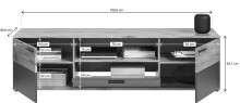 Wohnwand >Mason< in Nox Oak / Basalt Grau - 266x200x47cm (BxHxT)