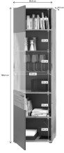Wohnwand >Mason< in Nox Oak / Basalt Grau - 266x200x47cm (BxHxT)
